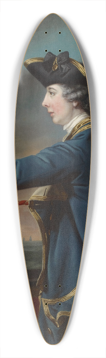 Francis Cotes - Portrait of Captain Edward Knowles, R.N. (1742-1762) 39.3 inch art pintail longboard deck