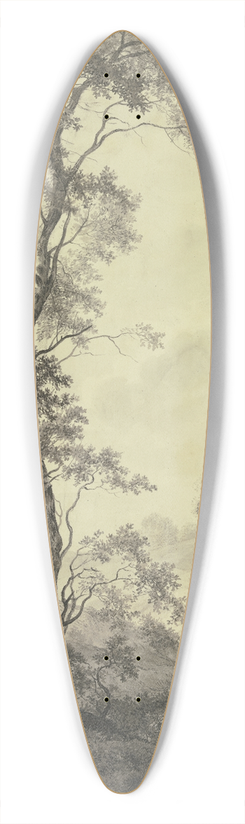 Franciscus Andreas Milatz - Zwischen Bumen durch zieht ein Weg auf einen Hgel, auf demselben ein Reiter im Gesprch mit einem Fugnger 39.3 inch art pintail longboard deck