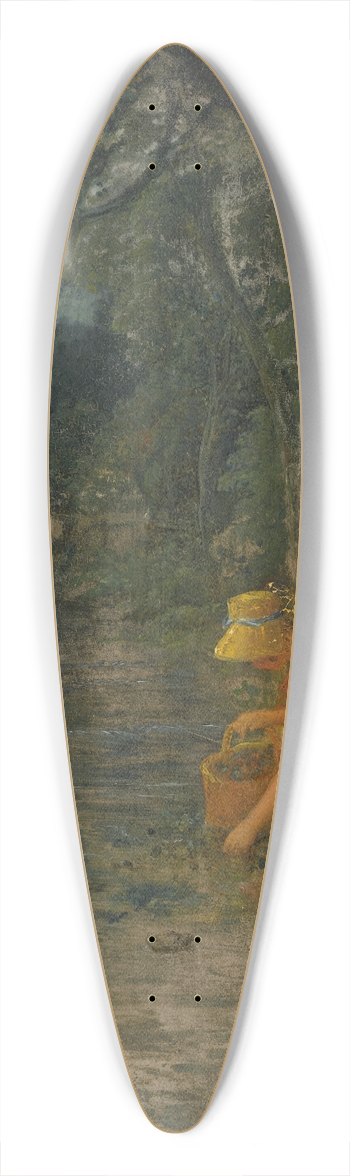 Francis Danby - A Girl Collecting Berries By a Brook In a Wooded Landscape 39.3 inch art pintail longboard deck