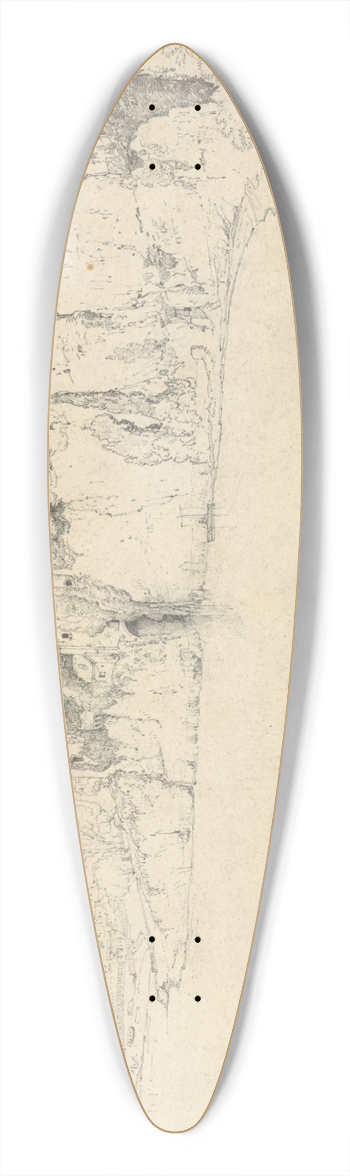 Francis Danby - Chepstow Castle on the Wye 39.3 inch art pintail longboard deck