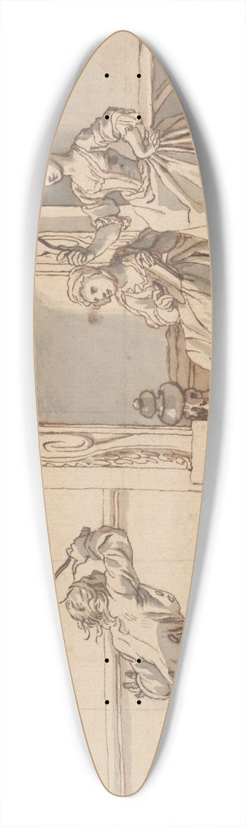 Francis Hayman - Battledore and Shuttlecock 39.3 inch art pintail longboard deck