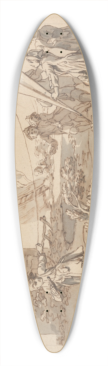 Francis Hayman - Flying the Kite 39.3 inch art pintail longboard deck