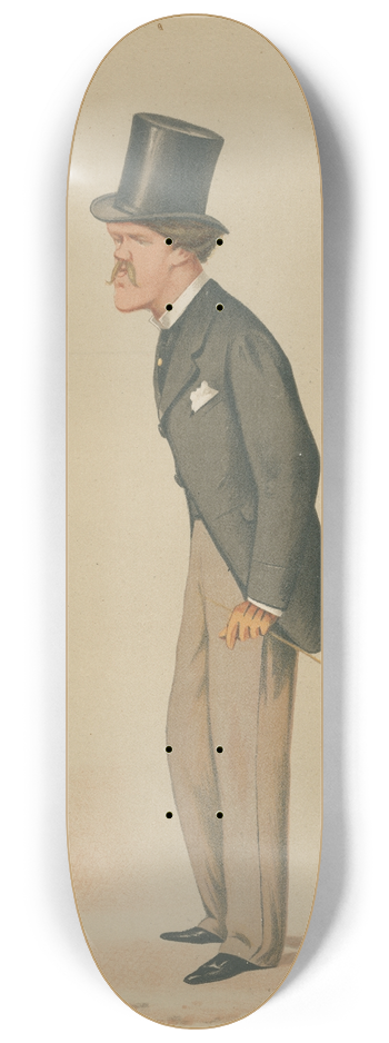 Carlo Pellegrini - Literary; Chesterfield Letters, The Earl of Desart, January 31, 1874 8.25 inch art skate deck