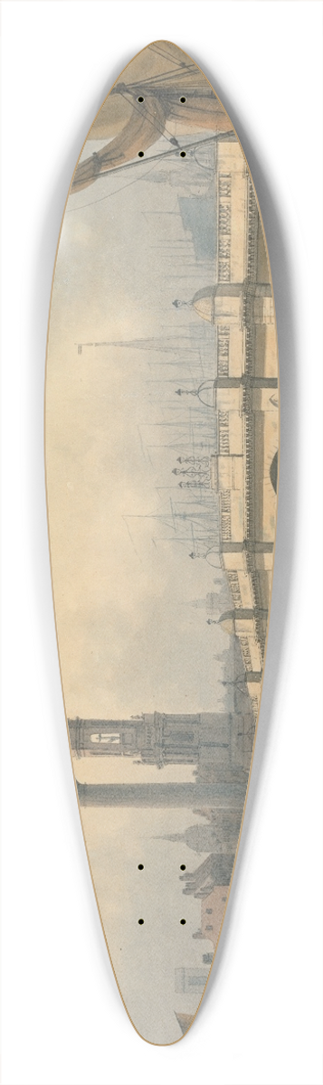 Francis Nicholson - London Bridge and The Monument 39.3 inch art pintail longboard deck