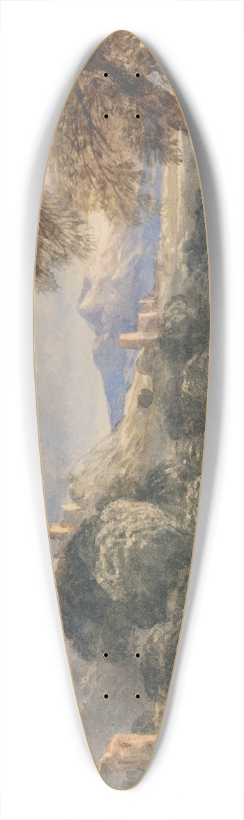 Francis Oliver Finch - Classical Landscape with Figures 39.3 inch art pintail longboard deck