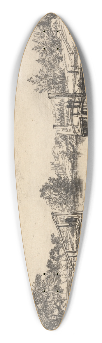 Francis Seymour Haden - Egham Lock 39.3 inch art pintail longboard deck