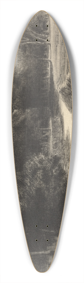 Francis Seymour Haden - Sunset in Ireland 39.3 inch art pintail longboard deck