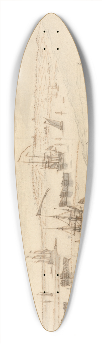 Francis Swaine - Hulks in the Medway 39.3 inch art pintail longboard deck
