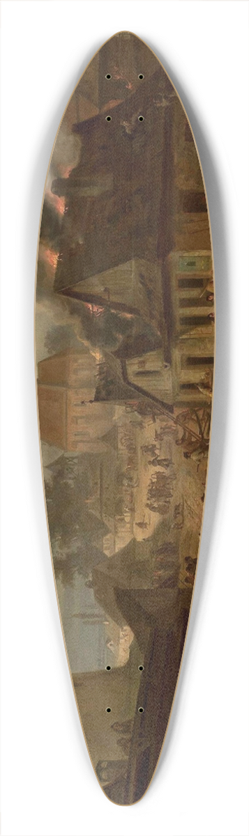 Franciszek Kostrzewski - Town on fire 39.3 inch art pintail longboard deck