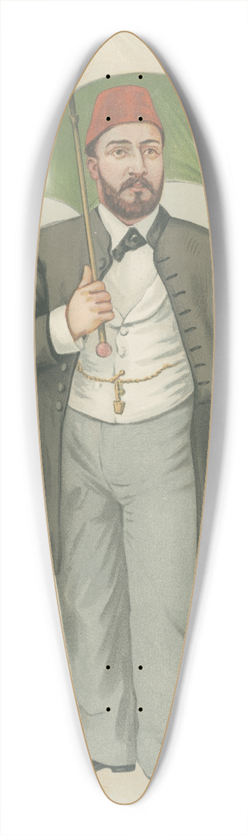 Francois Verheyden - Vanity Fair: Royalty; The Khedive, H.H. Mehemed Tewfik Pasha, Khedive of Egypt, January 20, 1883 39.3 inch art pintail longboard deck