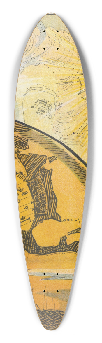 Frank Arthur Nankivell - The college world 39.3 inch art pintail longboard deck