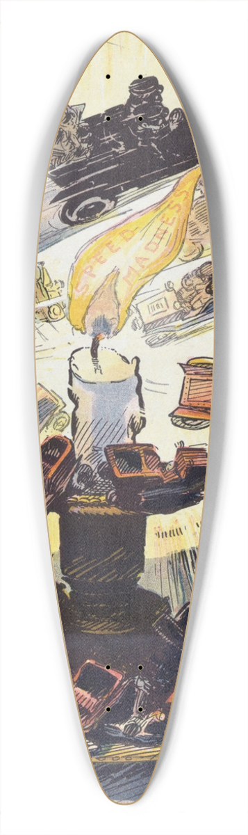 Frank Arthur Nankivell - The moths and the flame 39.3 inch art pintail longboard deck