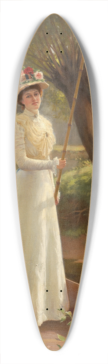 Frank Percy Wild - Punting on the Thames 39.3 inch art pintail longboard deck