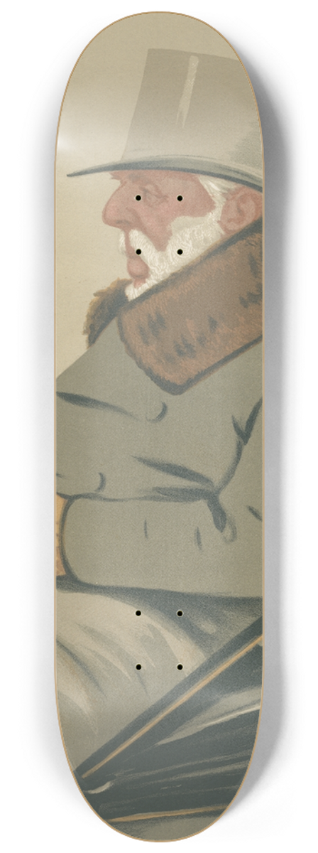 Carlo Pellegrini - Sports, Miscellaneous; Carriages; A Peninsular Veteran, The Marquis of Tweeddale, January 8, 1876 8.25 inch art skate deck