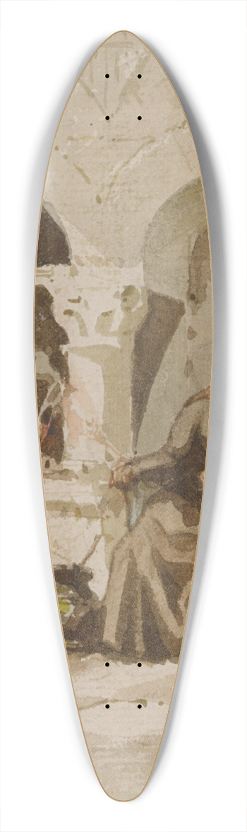 Franois Bonvin - A seated monk with a standing acolyte 39.3 inch art pintail longboard deck