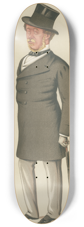 Carlo Pellegrini - Turf Devotees; Master of the Horse, The Earl of Bradford, October 24, 1874 8.25 inch art skate deck