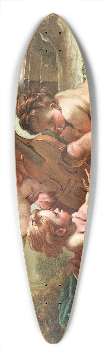 Franois Boucher - Les Petits Oiseleurs, Les Enfants Musiciens 39.3 inch art pintail longboard deck