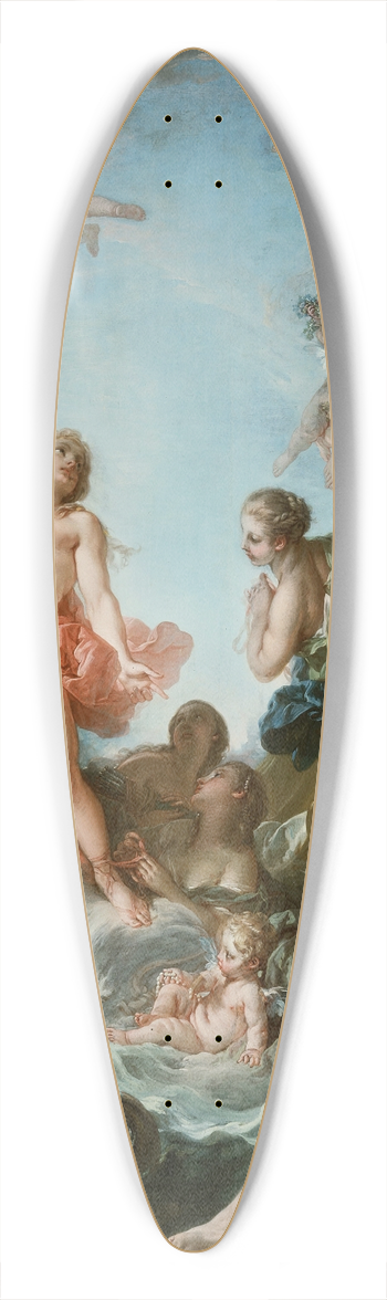 Franois Boucher - The Rising of the Sun 39.3 inch art pintail longboard deck