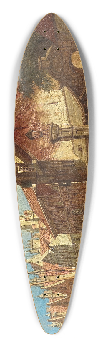 Franois Edouard Bertin - Small Vegetable Market in Rheims 39.3 inch art pintail longboard deck