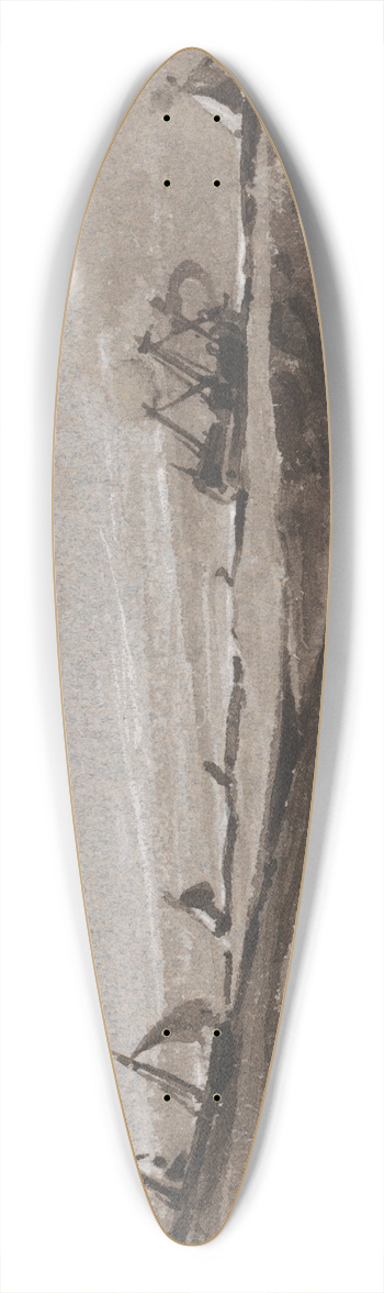 Franois Louis Thomas Francia - A Stormy Sea, Evening 39.3 inch art pintail longboard deck