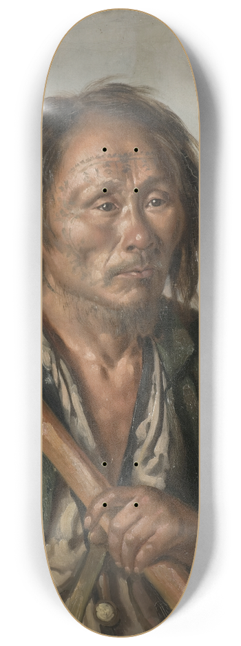 Carl Peter Mazer - Portrait of a Tungu Man 8.25 inch art skate deck