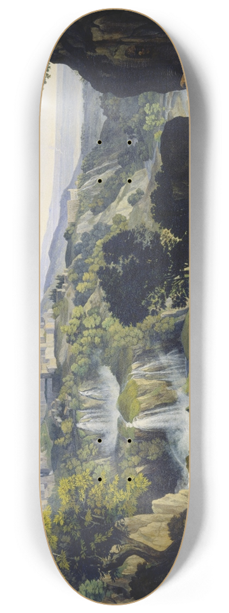 Carl Philipp Fohr - The Waterfalls of Tivoli 8.25 inch art skate deck