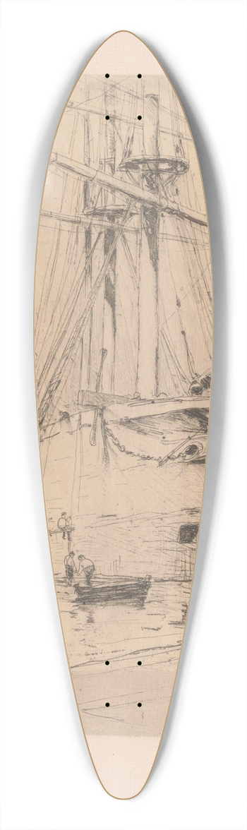 Frans Hens - Sailingboat at the Quay 39.3 inch art pintail longboard deck