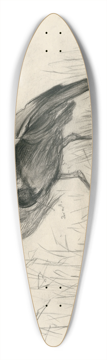 Frans Smissaert - Een reiger aan de waterkant 39.3 inch art pintail longboard deck