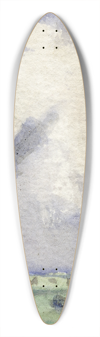 Frans Smissaert - Hoge wolkenlucht boven weilanden 39.3 inch art pintail longboard deck
