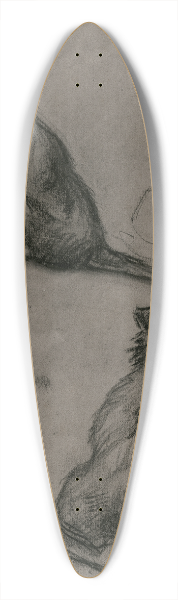 Frans Smissaert - Hond in verschillende houdingen 39.3 inch art pintail longboard deck