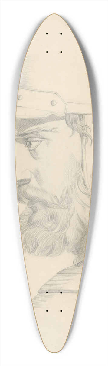 Frantiek Klimkovi - Mans head with a helmet 39.3 inch art pintail longboard deck