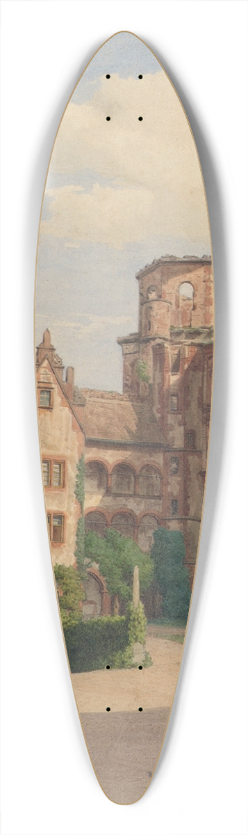 Franz Heinrich - Ansicht des Schlosses Heidelberg 39.3 inch art pintail longboard deck
