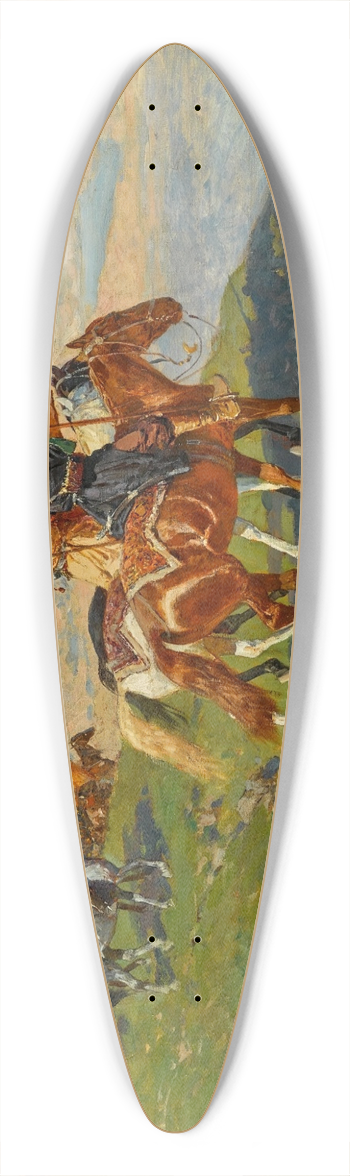 Franz Roubaud - Circassian Horsemen 39.3 inch art pintail longboard deck
