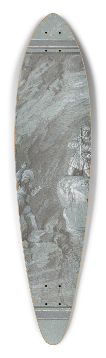 Franz von Hauslab the Younger - Soldiers in a Cave Receiving Blessings from Heaven 39.3 inch art pintail longboard deck