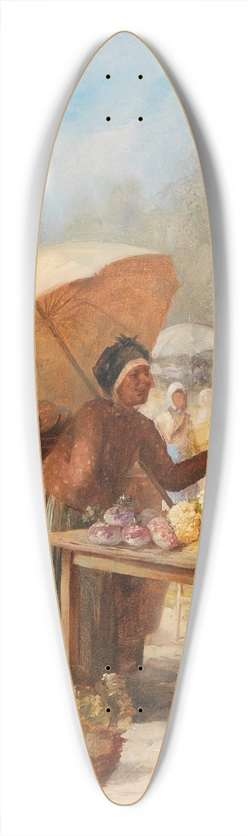 Franz von Persoglia - Market Scene 39.3 inch art pintail longboard deck