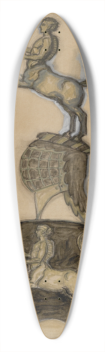 Franz von Stuck - Entwurf zum Wappen von Franz von Stuck 39.3 inch art pintail longboard deck