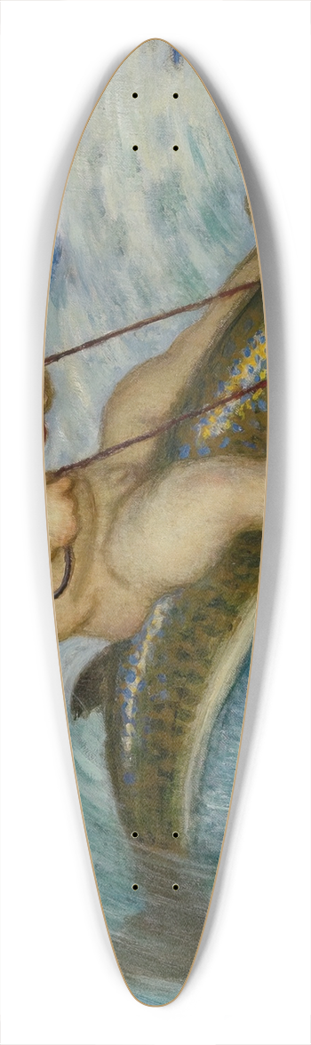 Franz von Stuck - Erote riding a dolphin 39.3 inch art pintail longboard deck