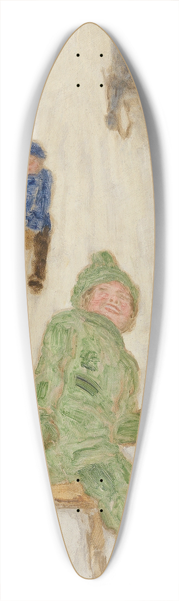 Franz von Stuck - Schlittenfahrt ; Rodelnde Kinder 39.3 inch art pintail longboard deck