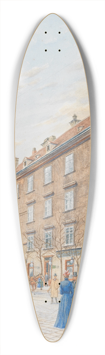 Franz Xaver Schleich - Blick in die Schwarzspanierstrae mit dem Sterbehaus Beethovens 39.3 inch art pintail longboard deck