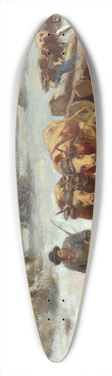 Franz Xaver von Pausinger - Loggers in Winter 39.3 inch art pintail longboard deck