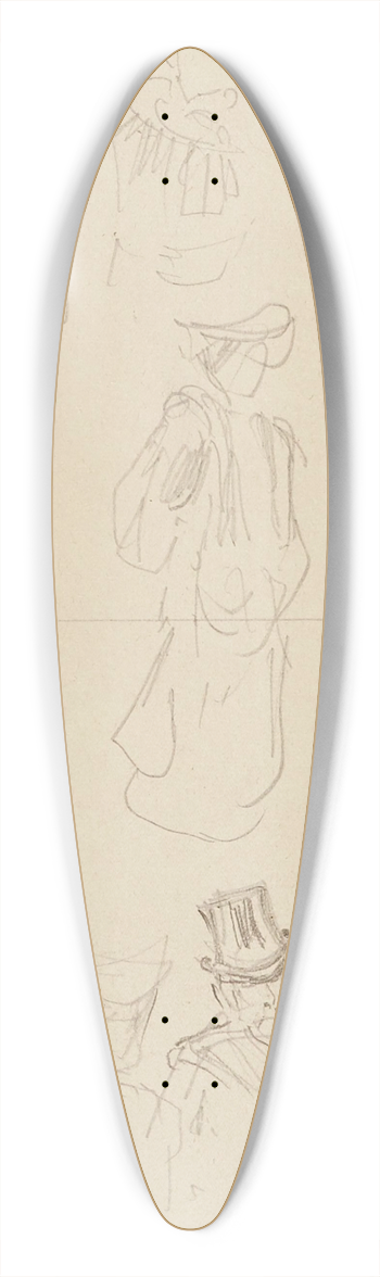 Frdric Houbron - Hommes et femmes dans diffrentes attitudes 39.3 inch art pintail longboard deck