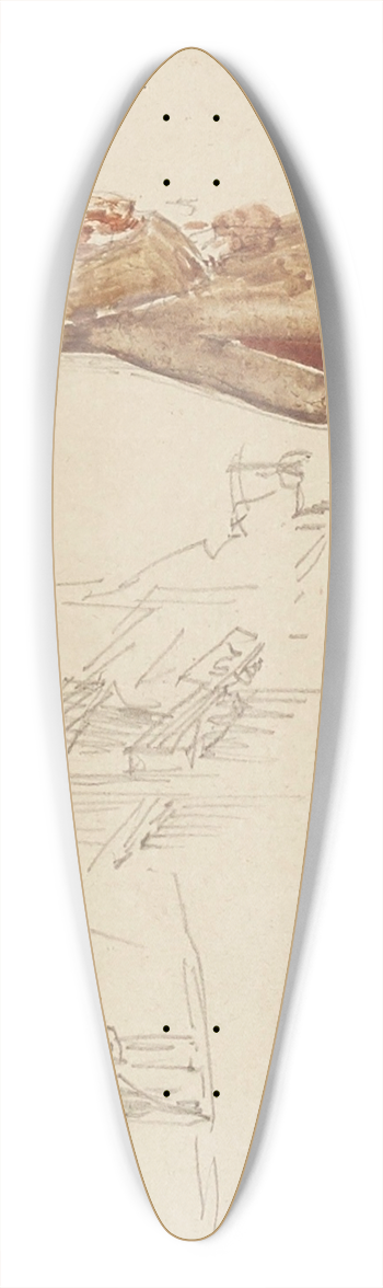 Frdric Houbron - Portrait dlgante 39.3 inch art pintail longboard deck