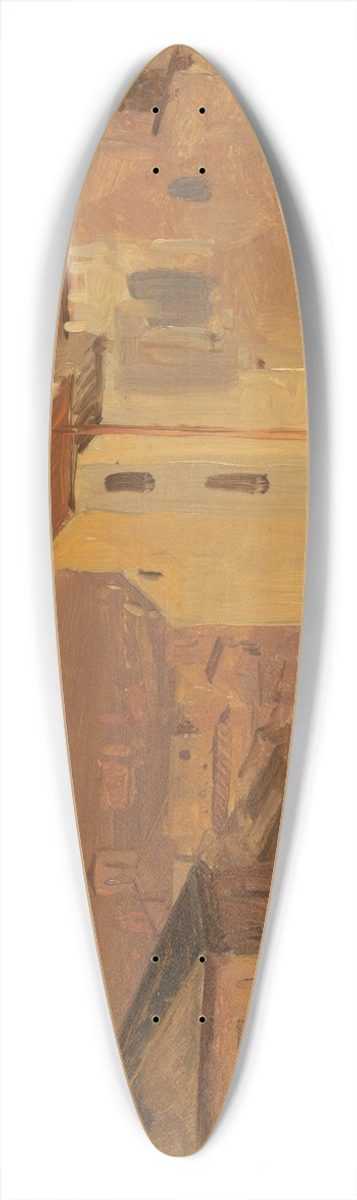Frederic Edwin Church - Rooftops, Rome, Italy 39.3 inch art pintail longboard deck