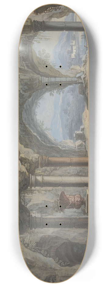 Carl Sebastian von Bemmel - Inneres einer sulengesttzten Grotte, darin eine groe Vase 8.25 inch art skate deck