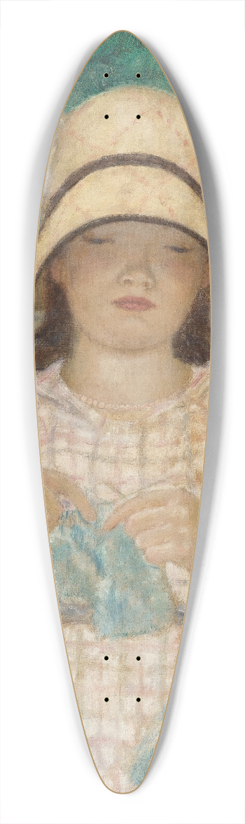 Frederick Carl Frieseke - Girl Knitting 39.3 inch art pintail longboard deck