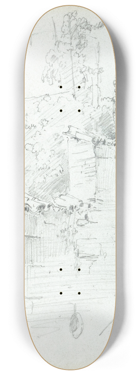Carl Spitzweg - Festungsmauer 8.25 inch art skate deck