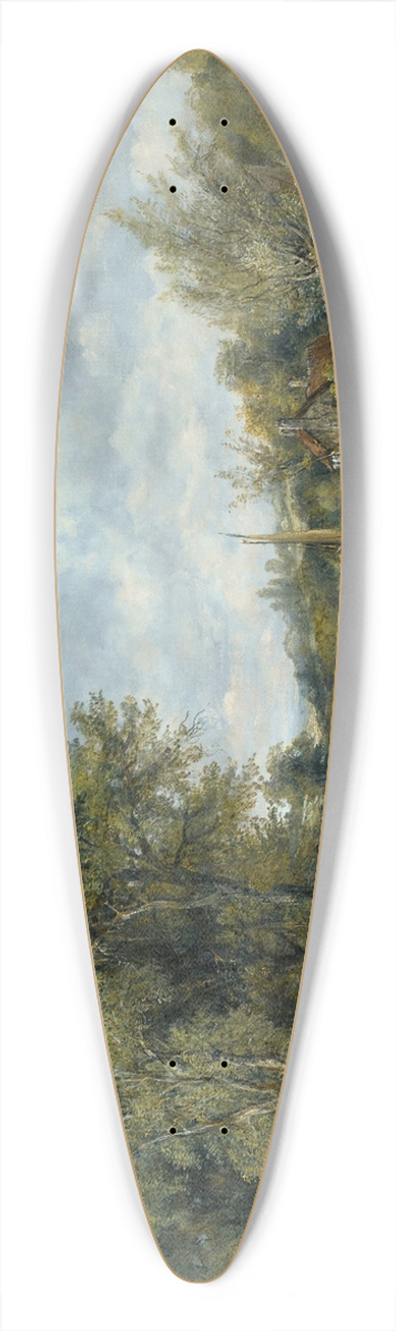 Frederick Waters Watts - A Wooded Landscape With Cattle And A Cottage Beyond 39.3 inch art pintail longboard deck