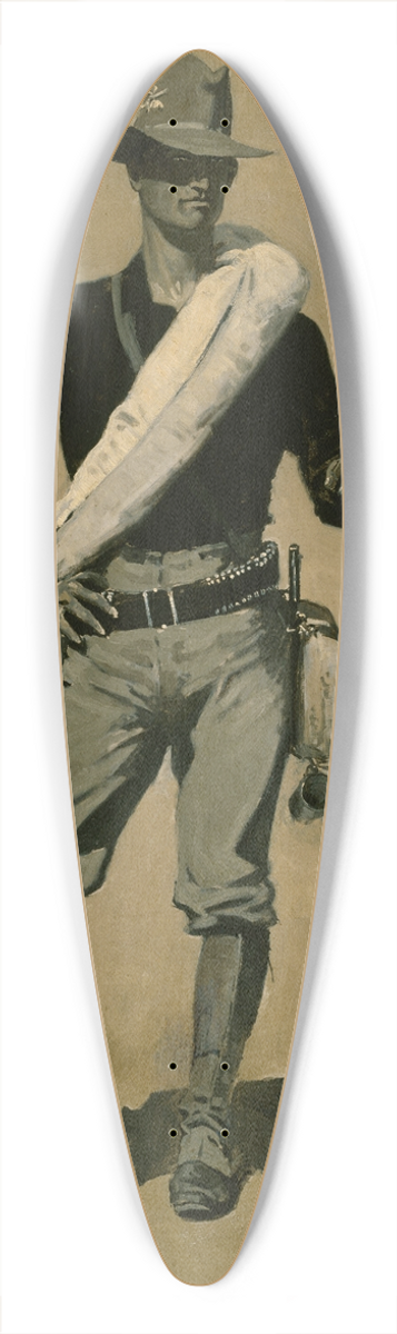 Frederic Remington - U. S. Soldier, Spanish-American War 39.3 inch art pintail longboard deck