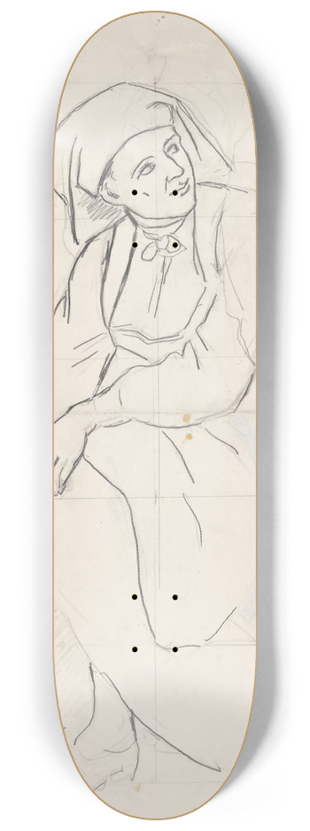 Adolph Tidemand - Sittende kvinne 8.25 inch art skate deck