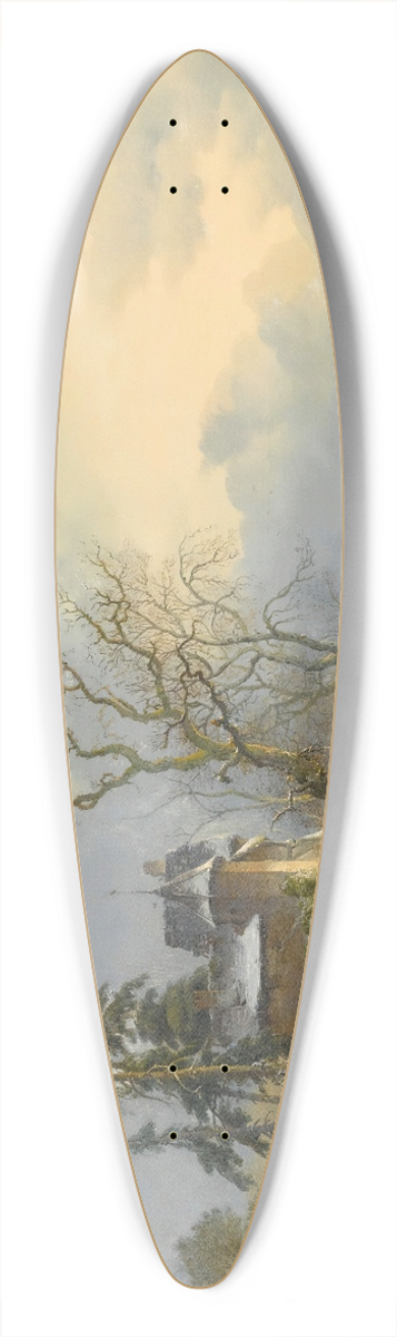 Frederik Marinus Kruseman - Winter Landscape With Strollers And Skaters 39.3 inch art pintail longboard deck